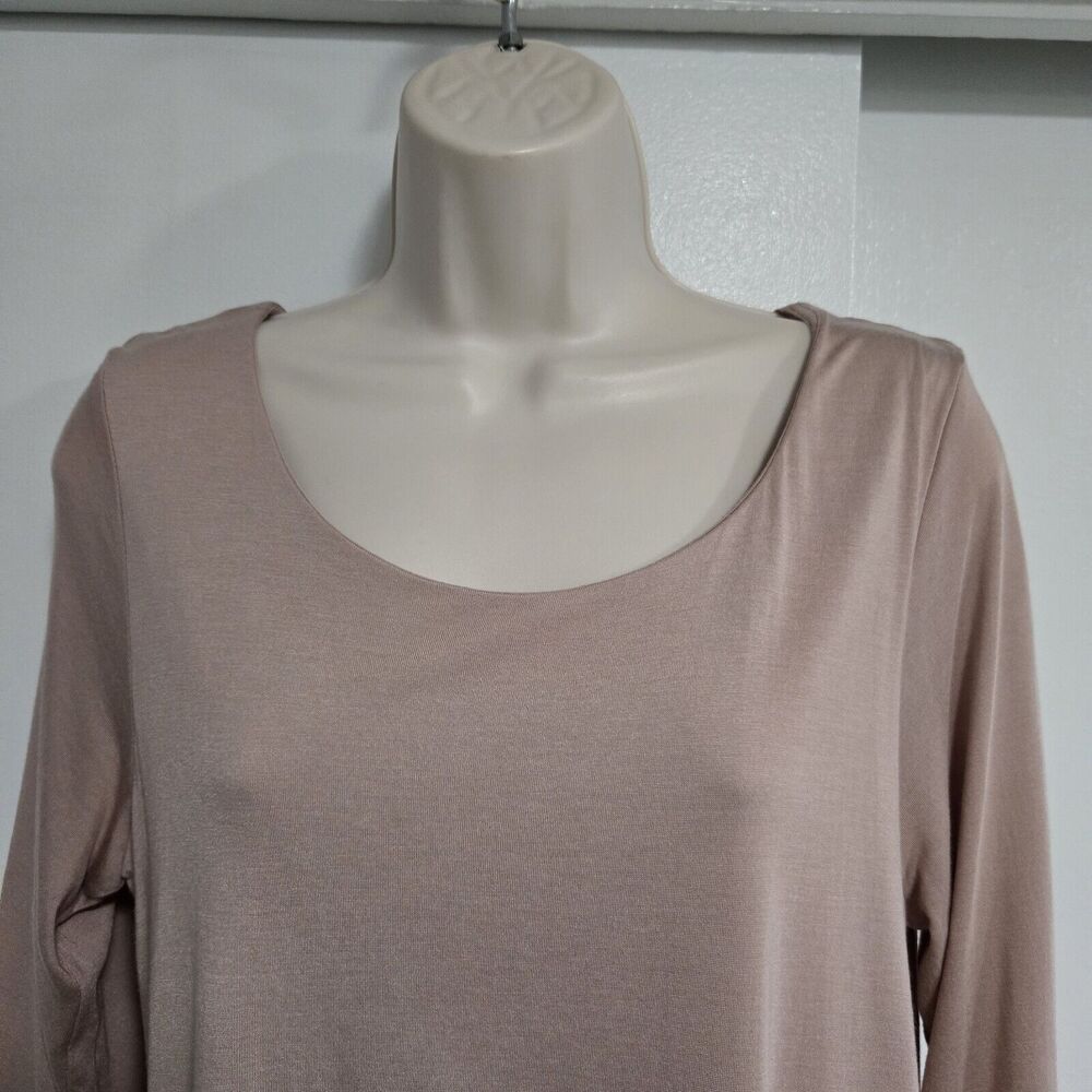 Pure J. Jill Size XS Blush Pink Rayon Blend Stretch Knit Tunic 3/4 Sleeves - Picture 2 of 5